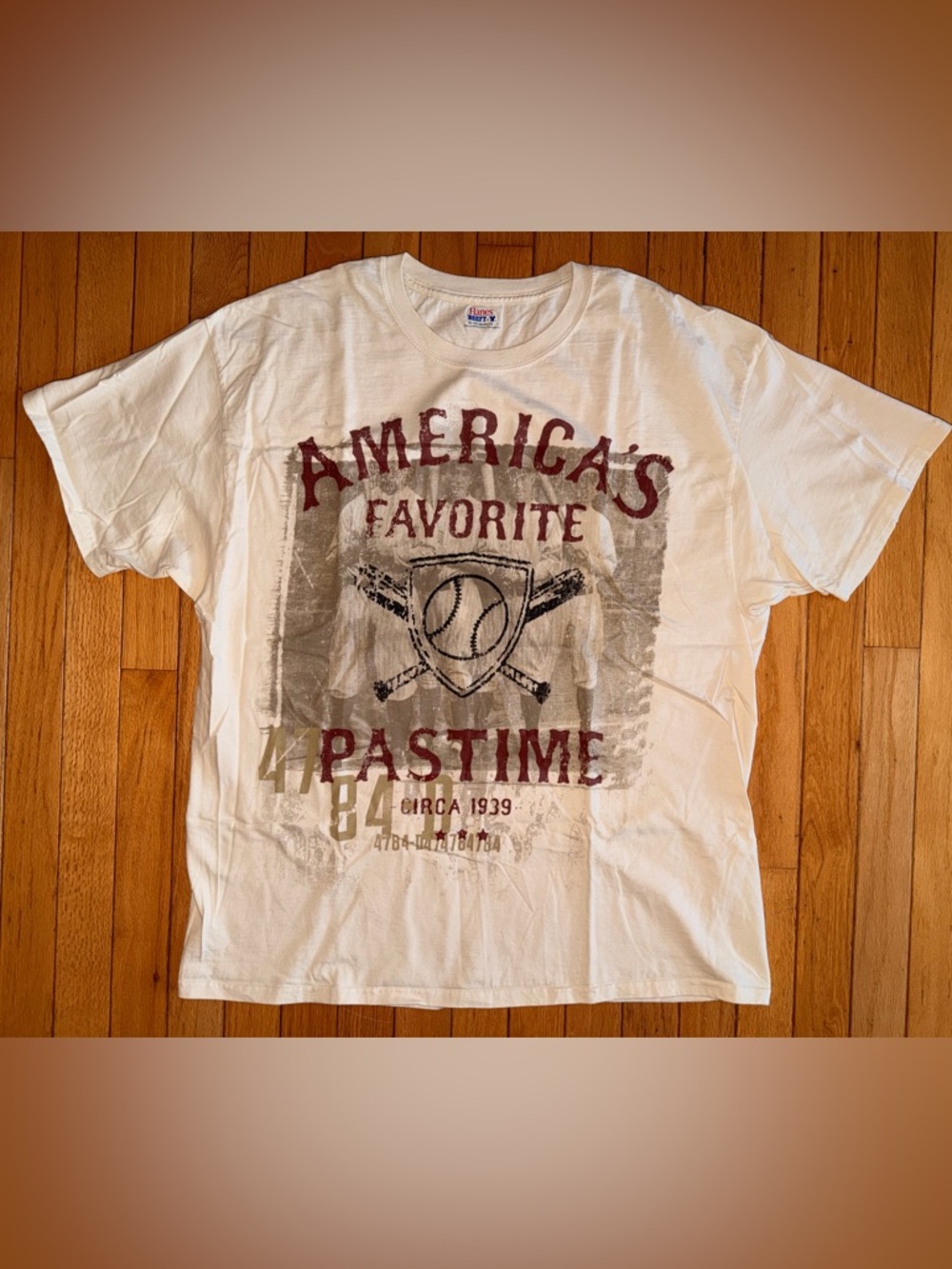 EUC men’s Hanes Beefy-T America’s Favorite Pastime Tshirt size XL cotton